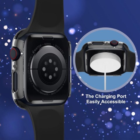2X ETUI APPLE IWATCH SERII 8/7 41mm CZARNE I PRZEZROCZYSTE OCHRONA EKRANU