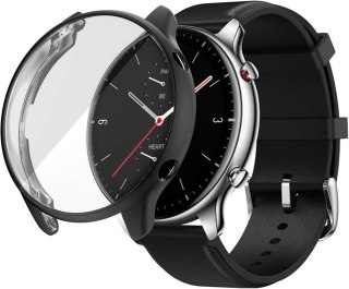 2X ETUI SMARTWATCH AMAZFIT GTR 2 CZARNA RAMKA OCHRONA EKRANU WYTRZYMAŁE