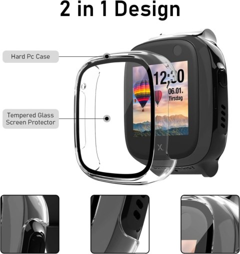 2x ETUI SMARTWATCH XPLORA X5 PLAY PRZEZROCZYSTE TRANSPARENTNE OCHRONA EKRAN