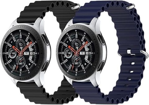 2x PASEK DO ZEGARKA NIEBIESKI CZARNY SILIKON Samsung/HUAWEI Watch 22mm 2x PASEK DO ZEGARKA NIEBIESKI CZARNY SILIKON Samsung/HUAWEI Watch 22mm