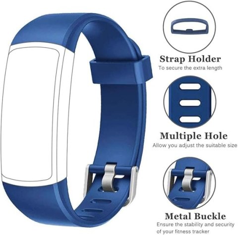 2x PASEK DO ZEGARKA Yamay Sw336/FITBIT ID128 CZARNY NIEBIESKI TPU