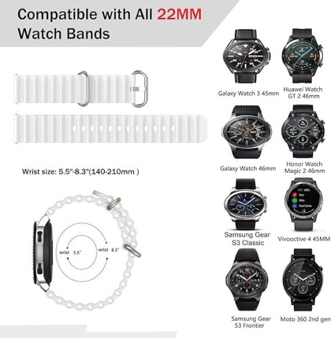2x PASEK DO ZEGARKA ŻÓŁTY BIAŁY SILIKON Samsung Galaxy Watch 3 45mm 22mm 2x PASEK DO ZEGARKA ŻÓŁTY BIAŁY SILIKON Samsung Galaxy Watch 3 45mm 22mm