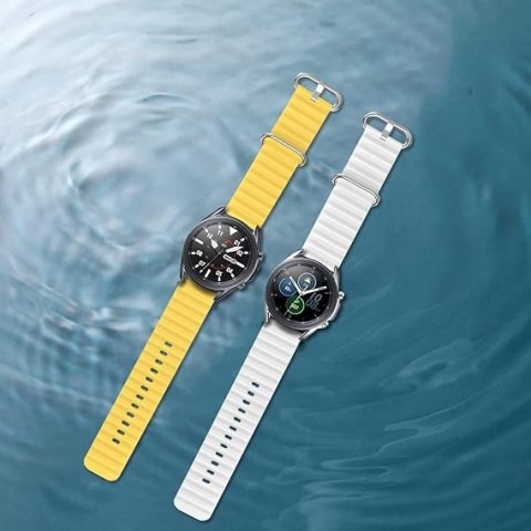 2x PASEK DO ZEGARKA ŻÓŁTY BIAŁY SILIKON Samsung Galaxy Watch 3 45mm 22mm 2x PASEK DO ZEGARKA ŻÓŁTY BIAŁY SILIKON Samsung Galaxy Watch 3 45mm 22mm