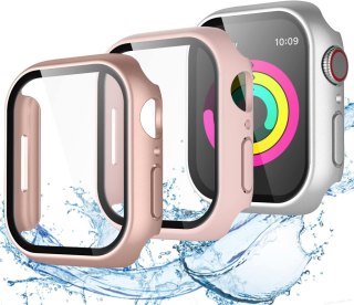 3X ETUI APPLE IWATCH SERII 7/8 41mm RÓŻOWE SREBRNE OCHRONA EKRANU SOLIDNE