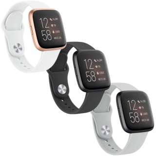 3xPASEK DO ZEGARKA FITBIT VERSA 1/2/LITE BIAŁY SZARY CZARNY SILIKONOWY