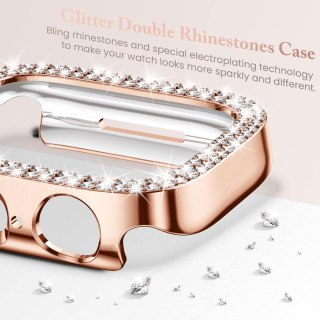 4x ETUI APPLE IWATCH SERII 7/8/9 45mm BŁYSZCZĄCE CYRKONIE WYSOKA OCHRONA