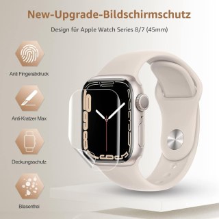 4x FOLIA OCHRONNA APPLE IWATCH SERII 9/8/7 45mm WYSOKA OCHRONA WYTRZYMAŁA