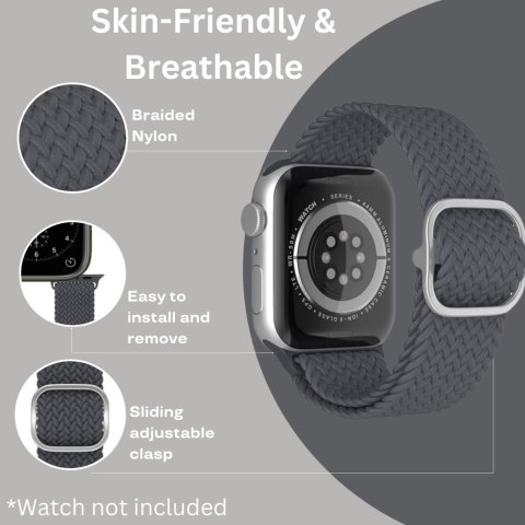 BRANSOLETA DO ZEGARKA APPLE WATCH 1/2/3/4/5/6/7/8/9/SE 42/44/45mm SZARA BRANSOLETA DO ZEGARKA APPLE WATCH 1/2/3/4/5/6/7/8/9/SE 42/44/45mm SZARA