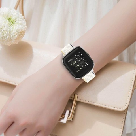 BRANSOLETA DO ZEGARKA FITBIT VERSA 1/2/LITE KREMOWY NYLON WODOODPORNY BRANSOLETA DO ZEGARKA FITBIT VERSA 1/2/LITE KREMOWY NYLON WODOODPORNY