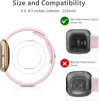 BRANSOLETA DO ZEGARKA FITBIT VERSA 1/2/LITE RÓŻOWY SILIKON WODOODPORNY