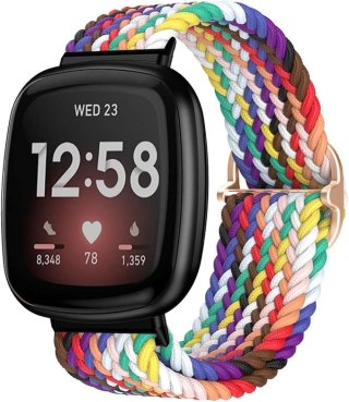 BRANSOLETA DO ZEGARKA Fitbit Versa 3/Sense KOLOROWY PLECIONY NYLON