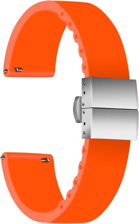 BRANSOLETA DO ZEGARKA POMARAŃCZOWA SILIKON UNIWERSALNY SREBRNA KLAMRA 16mm BRANSOLETA DO ZEGARKA POMARAŃCZOWA SILIKON UNIWERSALNY SREBRNA KLAMRA 16mm