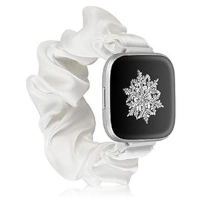 BRANSOLETA DO ZEGARKA SCRUNCHIE BIAŁA FITBIT VERSA 1/2/LITE TKANINA BRANSOLETA DO ZEGARKA SCRUNCHIE BIAŁA FITBIT VERSA 1/2/LITE TKANINA