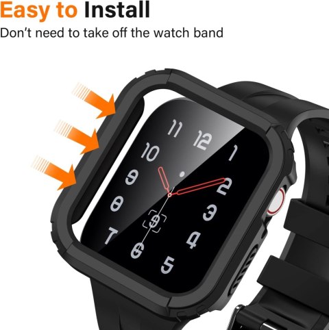 ETUI APPLE IWATCH SERII 6/5/4/SE 44mm CZARNE OCHRONA EKRANU WYTRZYMAŁE
