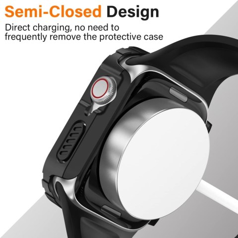 ETUI APPLE IWATCH SERII 6/5/4/SE 44mm CZARNE OCHRONA EKRANU WYTRZYMAŁE