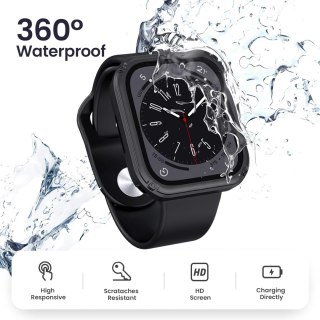ETUI APPLE IWATCH SERII 7/8/9 45mm CZARNE OCHRONA EKRANU WYTZRYMAŁE