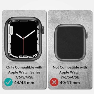 ETUI APPLE IWATCH SERII 9/8/7/6/5/4/SE 44/45mm CZARNE ELASTYCZNE Z PASKIEM