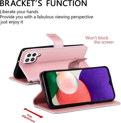 ETUI SAMSUNG GALAXY A22 4G RÓŻOWE WYTŁACZANE DRZEWO ZAMYKANE +2x SZKŁO ETUI SAMSUNG GALAXY A22 4G RÓŻOWE WYTŁACZANE DRZEWO ZAMYKANE +2x SZKŁO