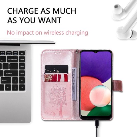 ETUI SAMSUNG GALAXY A22 4G RÓŻOWE WYTŁACZANE DRZEWO ZAMYKANE +2x SZKŁO ETUI SAMSUNG GALAXY A22 4G RÓŻOWE WYTŁACZANE DRZEWO ZAMYKANE +2x SZKŁO