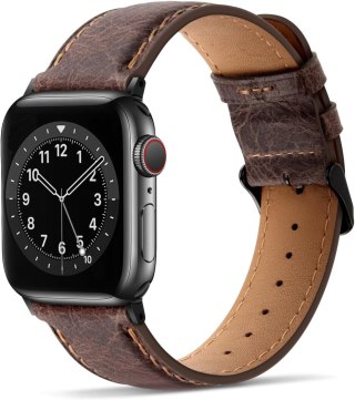 PASEK DO APPLE WATCH 1/2/3/4/5/6/7/8/9/10/SE 42/44/45 BRĄZOWA SKÓRA ETUI 42