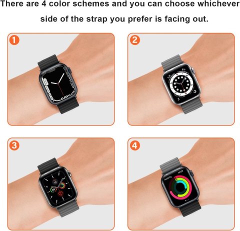 PASEK DO APPLE WATCH 1/2/3/4/5/6/7/8/9/10/SE 42/44/45 CZARNO-SZARY +ETUI