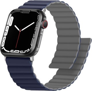 PASEK DO APPLE WATCH 1/2/3/4/5/6/7/8/9/10/SE 42/44/45 NIEBIESKO-SZARY +ETUI