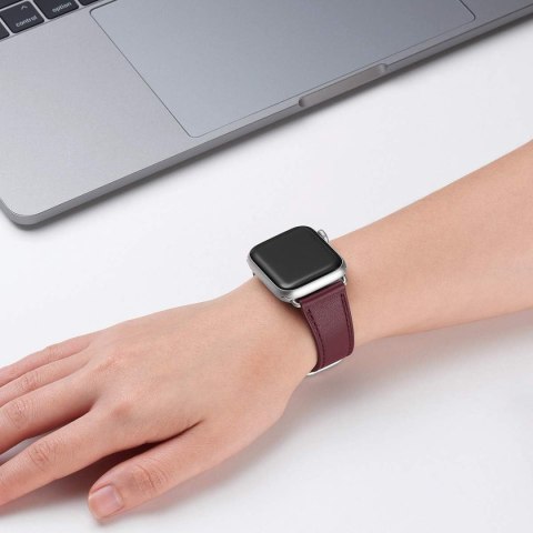 PASEK DO APPLE WATCH 1/2/3/4/5/6/7/8/9/10/SE 42/44/45/46mm BORDOWY SKÓRA PASEK DO APPLE WATCH 1/2/3/4/5/6/7/8/9/10/SE 42/44/45/46mm BORDOWY SKÓRA