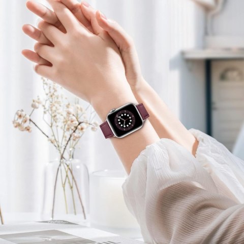 PASEK DO APPLE WATCH 1/2/3/4/5/6/7/8/9/10/SE 42/44/45/46mm BORDOWY SKÓRA PASEK DO APPLE WATCH 1/2/3/4/5/6/7/8/9/10/SE 42/44/45/46mm BORDOWY SKÓRA