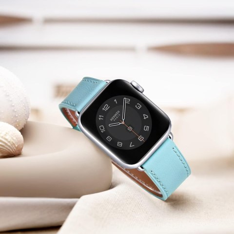 PASEK DO APPLE WATCH 1/2/3/4/5/6/7/8/9/10/SE 42/44/45/46mm NIEBIESKI SKÓRA PASEK DO APPLE WATCH 1/2/3/4/5/6/7/8/9/10/SE 42/44/45/46mm NIEBIESKI SKÓRA