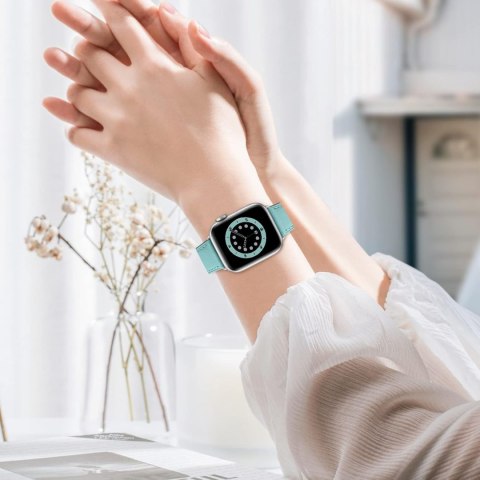 PASEK DO APPLE WATCH 1/2/3/4/5/6/7/8/9/10/SE 42/44/45/46mm NIEBIESKI SKÓRA PASEK DO APPLE WATCH 1/2/3/4/5/6/7/8/9/10/SE 42/44/45/46mm NIEBIESKI SKÓRA