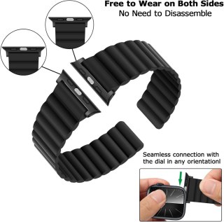 PASEK DO APPLE WATCH 4/5/6/7/8/9/10/SE/ULTRA 44/45/46/49mm CZARNY SILIKON