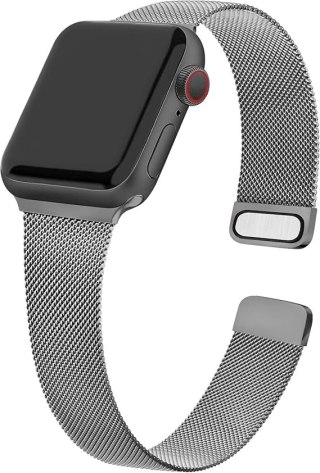 PASEK DO ZEGARKA APPLE WATCH 1/2/3/4/5/6/7/8/9/10/SE 42/44/45 CIEMNY SZARY