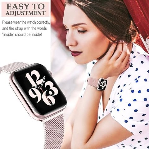 PASEK DO ZEGARKA APPLE WATCH 1/2/3/4/5/6/7/8/9/10/SE 42/44/45mm RÓŻOWY STAL PASEK DO ZEGARKA APPLE WATCH 1/2/3/4/5/6/7/8/9/10/SE 42/44/45mm RÓŻOWY STAL