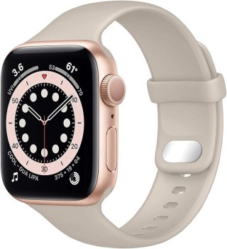 PASEK DO ZEGARKA APPLE WATCH 1/2/3/4/5/6/7/8/9/SE 38/40/41mm BEŻOWY SILIKON