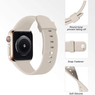PASEK DO ZEGARKA APPLE WATCH 1/2/3/4/5/6/7/8/9/SE 38/40/41mm BEŻOWY SILIKON