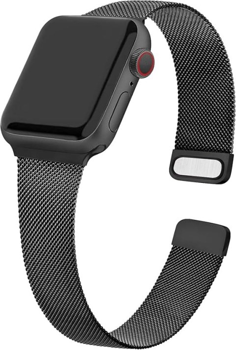 PASEK DO ZEGARKA APPLE WATCH 1/2/3/4/5/6/7/8/9/SE 38/40/41mm CZARNY STAL