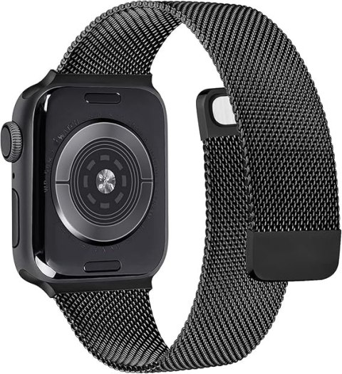 PASEK DO ZEGARKA APPLE WATCH 1/2/3/4/5/6/7/8/9/SE 38/40/41mm CZARNY STAL