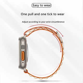 PASEK DO ZEGARKA APPLE WATCH 1/2/3/4/5/6/7/8/9/SE 38/40/41mm KREMOWY NYLON