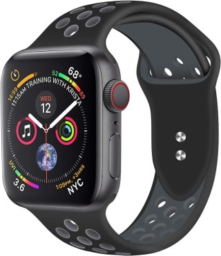 PASEK DO ZEGARKA APPLE WATCH 1/2/3/4/5/6/7/8/9/SE 42/44/45mm CZARNY SILIKON S/M