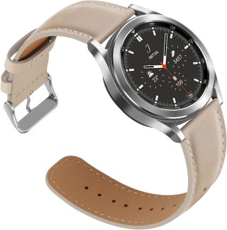 PASEK DO ZEGARKA BEŻOWY SKÓRA NATURALNA UNIWERSALNY 20mm SAMSUNG GARMIN