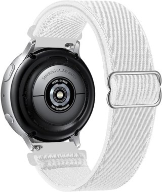 PASEK DO ZEGARKA BIAŁO-SZARY NYLONOWY UNIWERSALNY SAMSUNG HUAWEI 22mm