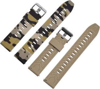 PASEK DO ZEGARKA BRĄZOWE MORO SILIKON UNIWERSALNY WODOODPORNY 20mm
