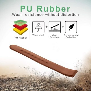 PASEK DO ZEGARKA BRĄZOWY GUMA PU UNIWERSALNY WODOODPORNY 24mm