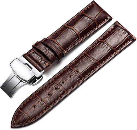PASEK DO ZEGARKA BRĄZOWY SKÓRA CIELĘCA UNIWERSALNY 18mm ELEGANCKI PASEK DO ZEGARKA BRĄZOWY SKÓRA CIELĘCA UNIWERSALNY 18mm ELEGANCKI