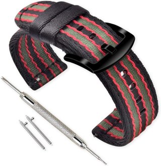 PASEK DO ZEGARKA CIEMNE KOLORY NYLON UNIWERSALNY TELESKOPOWY 18mm