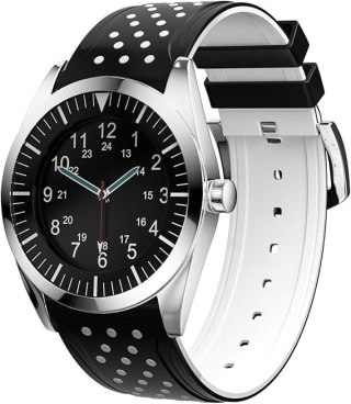 PASEK DO ZEGARKA CZARNY SILIKON UNIWERSALNY WODOODPORNY SREBRNA KLAMRA 22mm