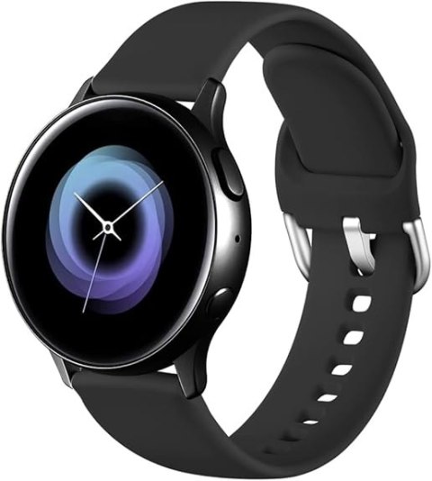 PASEK DO ZEGARKA CZARNY SILIKONOWY UNIWERSALNY SAMSUNG HUAWEI 20mm
