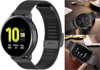 PASEK DO ZEGARKA CZARNY UNIWERSALNY STAL NIERDZEWNA ELEGANCKI 18mm