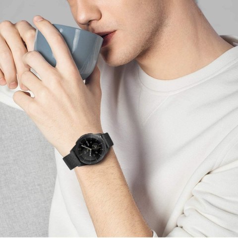 PASEK DO ZEGARKA CZARNY UNIWERSALNY STAL NIERDZEWNA ELEGANCKI 20mm
