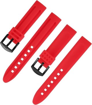 PASEK DO ZEGARKA CZERWONY SILIKON UNIWERSALNY WODOODPORNY 18mm